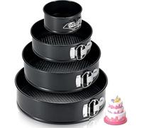 10cm Springform Pans Set, 4 Pack Non-Stick Cheesecake Pan, Leakproof Round Cake Pan, Removable Bottom Baking Pans, for Mini Cake, Pizzas and Quiches, Cheesecakes (4+7+9+10in Set)