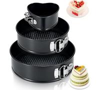 10cm Springform Pans Set, 4 Pack Non-Stick Cheesecake Pan, Leakproof Round Cake Pan, Removable Bottom Baking Pans, for Mini Cake, Pizzas and Quiches, Cheesecakes (4+7+9in Set)