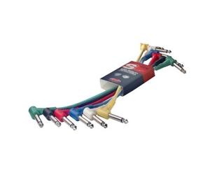 10cm Stagg 6.3mm Jack Mono Angled Patch Lead 6pcs