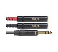 10cm Stagg 6.3mm Stereo Jack to Stereo Mini Jack Splitter (NYA010/PS2MJSR)