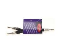 10cm Stagg Stereo 6.3mm Jack - 2 x Mono 6.3mm Jack Y Cable