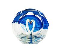 10CM Swan Octagon Glass Ashtray Crystal Cigarette Ashtray Glass Ash Tray Non-Slip Mat Cool Ashtray Cigarette Ash Holder Case for Dad Gift Home Office Tabletop Beautiful Decoration Craft