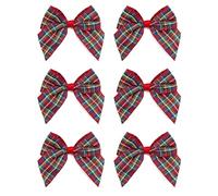 10cm Tartan Gift Bows Self Adhesive - Highland (Pack of 6)