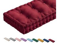 10cm Thick Bench Cushion Indoor Outdoor 120cm 150cm 90 80 100cm 3 Seater Velvet Window Seat Cushion Pad with Handle Resilience Foam Garden Furniture Long Seat Cushion,Red,100x40x10cm