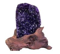 10cm Uruguayan Deep Purple Amethyst Geode Raw Crystal Cluster for Home Decor, Feng Shui, and Gemstone Stone