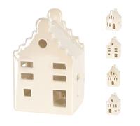 10cm White Ceramic LED Christmas House | Light-Up Ornament | Design Varies