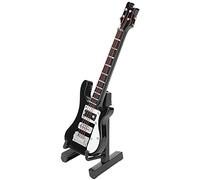 10cm Wooden Miniature Guitar Ornament V-Shaped Mini Musical Instrument Decor Dollhouse Model Home Decoration(Black)