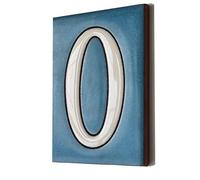10cm x 7.5cm Blue & White Spanish Hand-painted Ceramic Number Tiles (Blue Number 0)