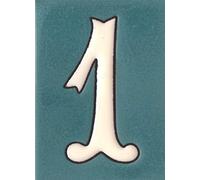 10cm x 7.5cm Blue & White Spanish Hand-painted Ceramic Number Tiles & Filigree Frames (Blue Number 1)