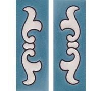 10cm x 7.5cm White & Black Spanish Hand-painted Ceramic Number Tiles & Frames (Blue 2 End Set)