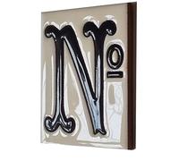 10cm x 7.5cm White & Black Spanish Hand-painted Ceramic Number Tiles & Frames (White No Sign)