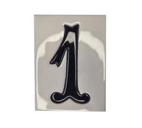10cm x 7.5cm White & Black Spanish Hand-painted Ceramic Number Tiles & Frames (White Number 1)
