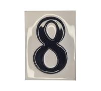 10cm x 7.5cm White & Black Spanish Hand-painted Ceramic Number Tiles & Frames (White Number 8)