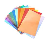 10Colors Bundle Pack Colorful Transparent Window Film Self Adhesive Glass Film Glass Decoration Tint for Christmas Home Decoration A4 Sample 21cmx29.7cm