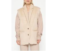 10DAYS Hairy Sleeveless Blazer Sepia Sand size XS | Vests Outlet | Women | Brown XS