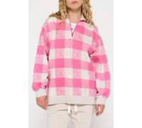 10DAYS High Neck Zip Sweater Check Bright Pink size M | Sweaters Outlet | Women | Pink M