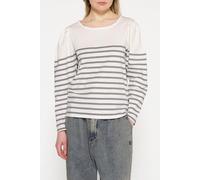 10DAYS Puff Long Sleeve Tee Stripes Ecru/graphite size S | Longsleeves Outlet | Women | Brown S