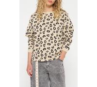 10DAYS Raw Edge Sweater Leopard Oyster size XXL | Longsleeves Outlet | Women
