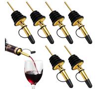 10er Pack Liquor Pour Spouts,Wine Pourers,Pour Spout for Liquor Bottles with Stoppers,Wine Speed Spouts,Pour Spouts Suitable for Regular Bottle Mouth, for Olive Oil, Juice (B, gold)