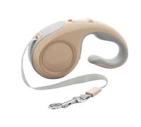 10Ft/16Ft Retractable Dog Leash, One-Handed Brake, Strong Nylon Tape, Tangle Free,Anti-Slip Rubberized Handle, for Small/Medium/Large Dogs up to 110 lbs (Gold,10ft)