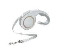 10Ft/16Ft Retractable Dog Leash, One-Handed Brake, Strong Nylon Tape, Tangle Free,Anti-Slip Rubberized Handle, for Small/Medium/Large Dogs up to 110 lbs (White,10ft)