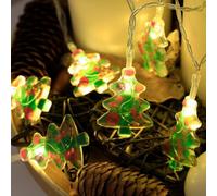 10FT 20 LED Battery-Operated Christmas String Lights - Cordless Cute Design for Window, Indoor/Outdoor & Party Decor, Festive Holiday Illumination