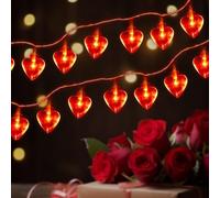 10ft 20 LED Heart Shaped String Lights, LED Fairy Lights Hearts, Valentine's Day Heart-Shaped Fairy Light, Red Love Ambiance Fairies String Light, for Valentines Day Decorations Mothers Days Party