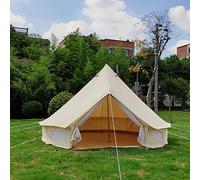 /10ft 285g Cotton Canvas Bell Tent, Outdoor Family Glamping Yurt 900D Oxford Cloth Bell Tent, Luxury Yurt Bell Tent for Event Wedding Party Family