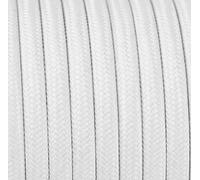 10FT 3 Metres 2 Core Braided Textile Vintage Fabric Pendulum Lamp Cable - 2x1.5mm² White Round