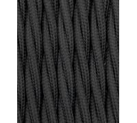 10FT 3 Metres 3 Core Braided Textile Vintage Fabric Pendulum Lamp Cable - Anthracite Grey, 2x1.5mm²