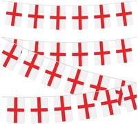 10ft/3m Fabric St Georges England English Bunting Polyester Banner 10 Flags For Street Party Euro Cup Football Rugby Cricket World Cup Decoration