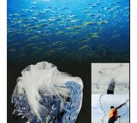 10Ft/3M Fishing Cast Net,Portable Hand Throw Cast Net Fish Trap, Fish Mesh Net Network Trap for River Lake Pond and Shallow Sea, for Anglers and Outdoor Enthusiasts Blue, White