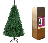 10ft/3m Green Bushy Imperial Pine Artificial Deluxe Christmas Tree Hinged Branches 2516 Pencil Point Tips with Metal Stand Xmas Home Decorations