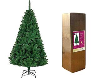 10ft/3m Green Bushy Imperial Pine Artificial Deluxe Christmas Tree Hinged Branches 2516 Pencil Point Tips with Metal Stand Xmas Home Decorations