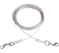 10ft (3m) Heavy Duty Dog Tie-Out Cable, with 360° Swivel Lockable Hook Dog Lace Cable for Outdoor Use (White)