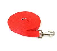 10ft 3m Horse Lunge Line Large Dog Training Lead Large 25mm Cushioned Webbing And Heavy Duty Fluted Trigger Clip In (Red)