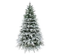 10ft/3m Lapland Fir Snow Covered Bushy Artificial Christmas Tree Flocked 2521 PE/PVC Tips Hinged Branches Metal Stand Xmas Home Snowy Decorations