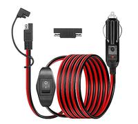 10FT/3M SAE to Cigarette Lighter Plug with Switch YACSEJAO 14AWG 12V Cigarette Lighter Male Plug to SAE Quick Release Adapter Extension Charging Cable for Camp Trailer Solar Panels Battery