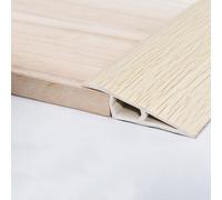 10FT/3meter Floor Transition Strip Vinyl Door Threshold Flooring Transition Self Adhesive Carpet Edging For Laminate Doorway Edge， Height Threshold Ramps(Size:7-10mm,Color:white wood grain)