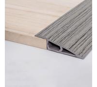 10FT/3meter Floor Transition Strip Vinyl Door Threshold Flooring Transition Self Adhesive Carpet Edging For Laminate Doorway Edge， Height Threshold Ramps(Size:7-10mm,Color:Gray wood grain)