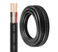 10FT 6/3 NM-B Wire with Ground - 6 Gauge 3 Conductor Stranded Copper Residential Indoor Electrical Cable for Home Outlets, Switches, Lighting Circuits and Wiring