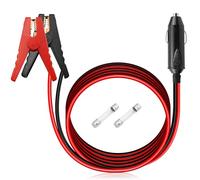 10FT Alligator Clamp to Male Cigarette Lighter Cable,12V/24V 18AWG Cigarette Lighter Male to Battery Clips Adapter Extension Cord with 10A Fuse