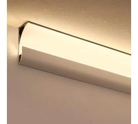 10ft Aluminum Crown Moulding Trim Diffuser Channel - Wall-Mounted Baseboard Lighting for Home Decor, Modern Accent (LED Not Included)