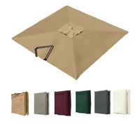 10ft Cantilever Umbrella Replacement Canopy - Large Square Outdoor Offset Umbrella Cover Waterproof Anti-UV Fabric Khaki Perfect for Patio & Garden (2.5x2.5m / 8.2x8.2ft)