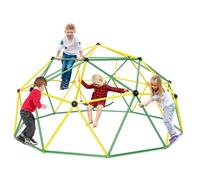 10FT Climbing Dome with Swing, Upgrade Jungle Gym Monkey Bar for Backyard, Outdoor Climbing Toys for Toddlers Playground Equipment, Supports 800 LBS, Geometric Dome Climber for Kids (Green)