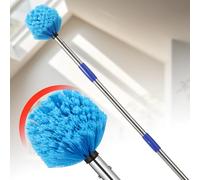 10ft Cobweb Duster with Extension Pole - Long Handle Spider Web Brush with Non-Shedding Fluffy Bristles, Indoor and Outdoor Spiderweb Cleaner Tool - Lightweight Webster Dusters for House Ceiling