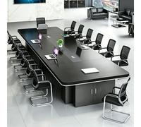 10FT Conference Table for 10-12 People Office Meeting Desk with Cable Grommet & Storage Large Business Furniture for Conference Room Black Executive Desk