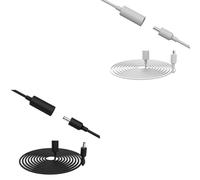 10ft Extension Cable for ECHO and For ECHO Dot 3rd/4th/5th Gen, Waterproof Dustproof Power Cord with Secure 5mm Connector, Black/White(White)