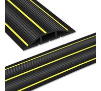 10Ft Floor Cord Cover, Cable Covers for Cords on Floor, Extension Cord Covers Outdoor Floor Power Cord Protector Cable Management, Prevent Trip Hazard for Home Office or Outdoor Settings, Black