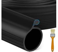10FT Garage Door Bottom Seal Rubber 0.35'' Big P Bulb Bottom Garage Weather Stripping for Overhead Door, Weatherproof Strip Replacement Seal Fits 10FT Wide and Single Channel (Black)